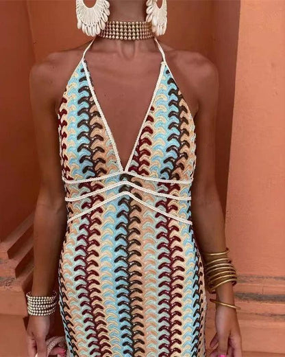 Hazel | Women's Wedding Guest Crochet Draped Dress for Beach Wedding