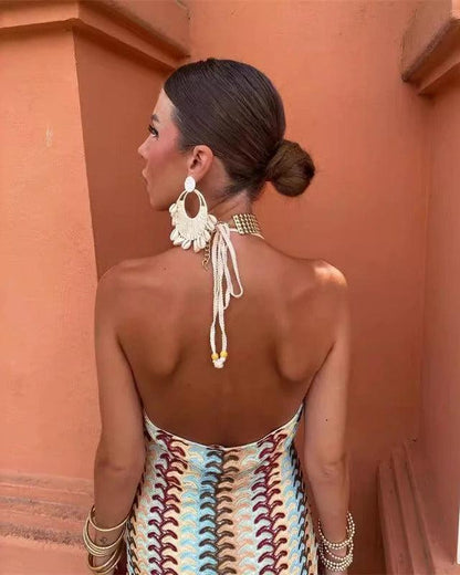 Hazel | Women's Wedding Guest Crochet Draped Dress for Beach Wedding
