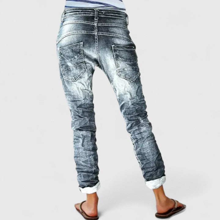 Maria | Women's Distressed Wide Leg Jeans