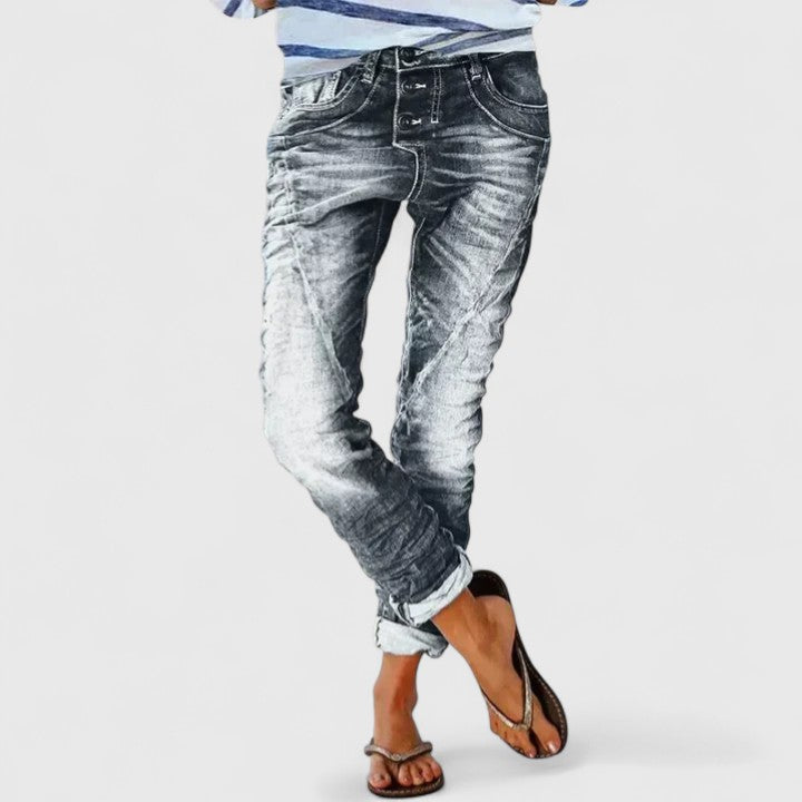 Maria | Women's Distressed Wide Leg Jeans