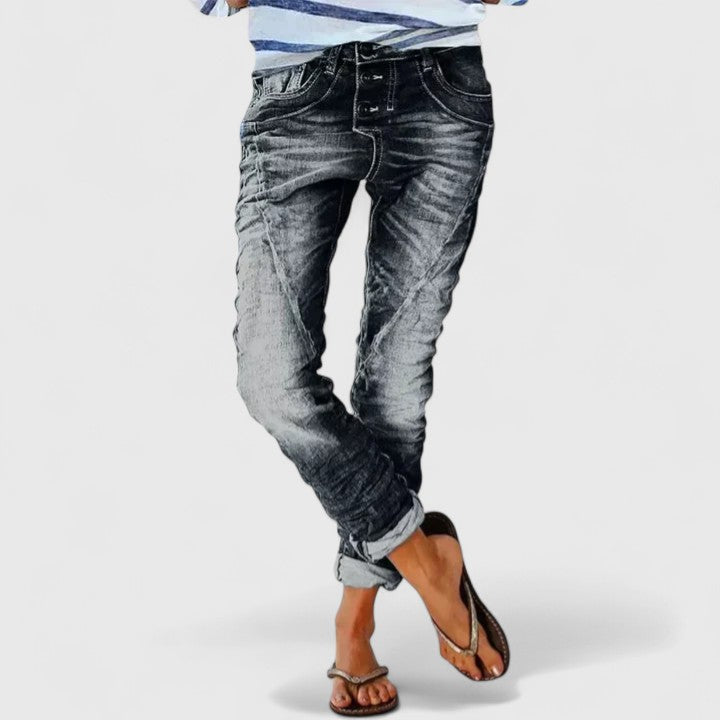 Maria | Women's Distressed Wide Leg Jeans