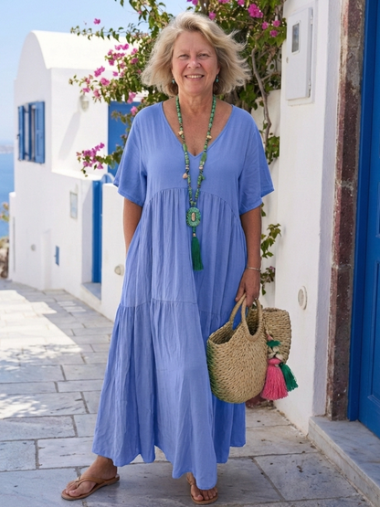 Faith | Women's Short-Sleeved Tiered Maxi Dress