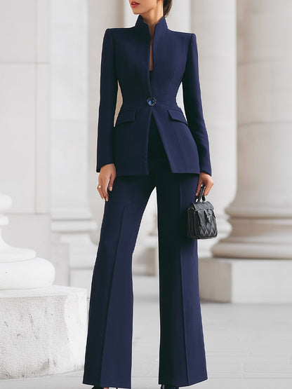 Lisa | Women's Navy Blazer Pants Set
