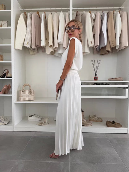 Priscilla | Women's Sleeveless Top Wide Leg Pants Set