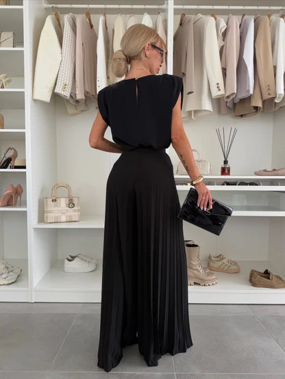 Priscilla | Women's Sleeveless Top Wide Leg Pants Set