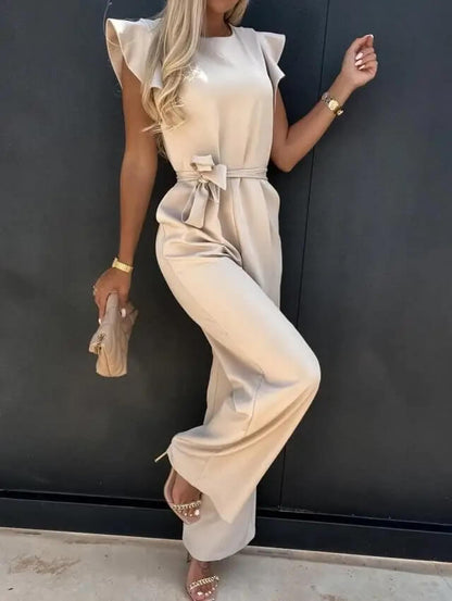 Brittany | Women's Flutter Sleeve Wide-Leg Jumpsuit