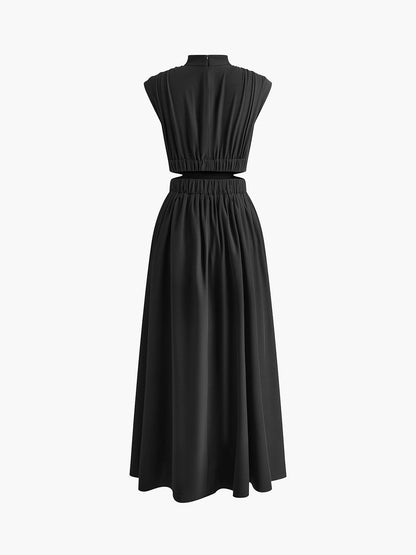 Emilia | Women's Mock Neck Cutout Maxi Dress No-Sleeve Occasion Dress