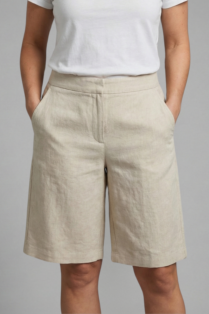 Naomi | Women's High Waisted Knee Length Shorts