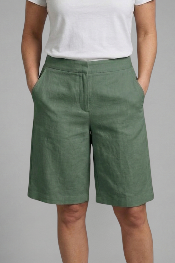 Naomi | Women's High Waisted Knee Length Shorts