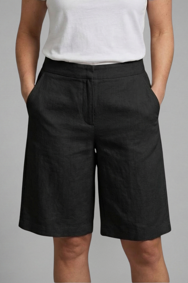 Naomi | Women's High Waisted Knee Length Shorts