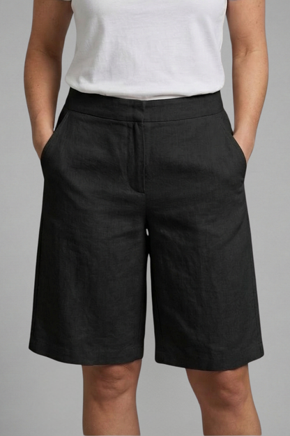 Naomi | Women's High Waisted Knee Length Shorts