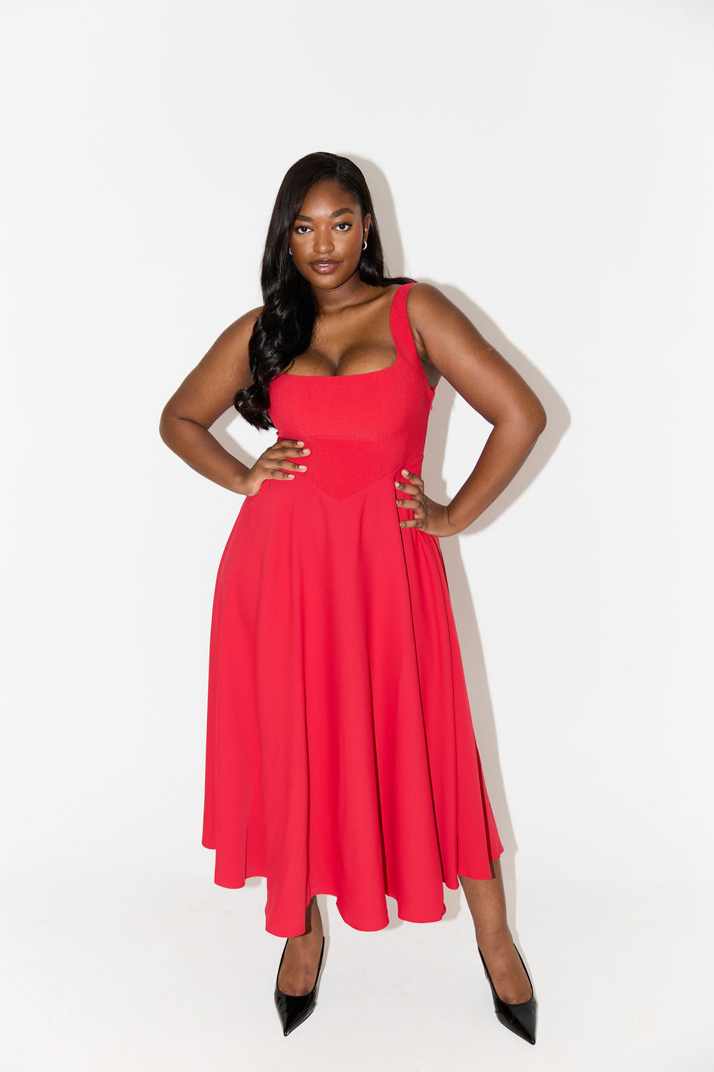Journee | Timeless Flowy Mid-Length Dress