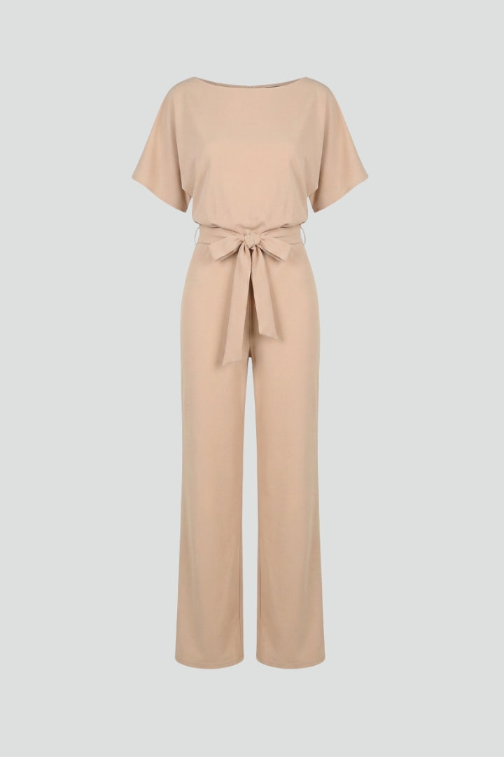 Laura | Women's Wide-Leg Short-Sleeved Jumpsuit with Belt
