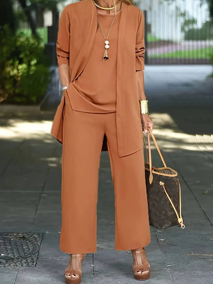 Kelly | Women's Round Neck Long Sleeve 3 Piece Set