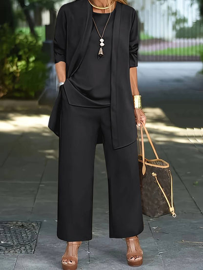 Kelly | Women's Round Neck Long Sleeve 3 Piece Set