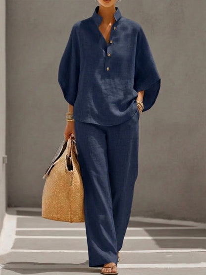 Alexis | Women's 2 Piece Set Batwing Top Wide Leg Pants