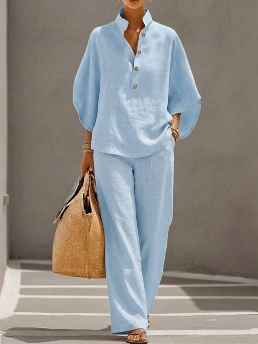 Alexis | Women's 2 Piece Set Batwing Top Wide Leg Pants