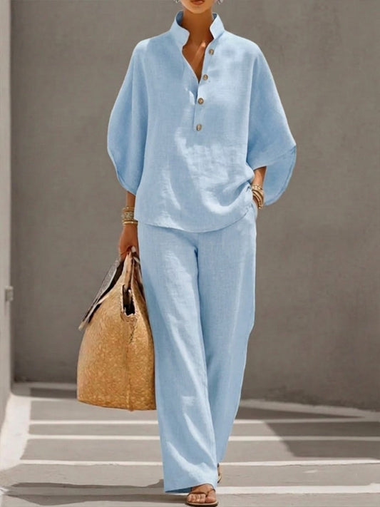 Alexis | Women's 2 Piece Set Batwing Top Wide Leg Pants