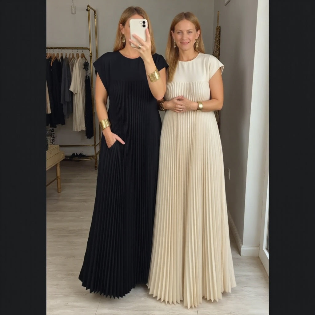 Elizabeth | Women's Flowy Pleated Maxi Dress Cocktail