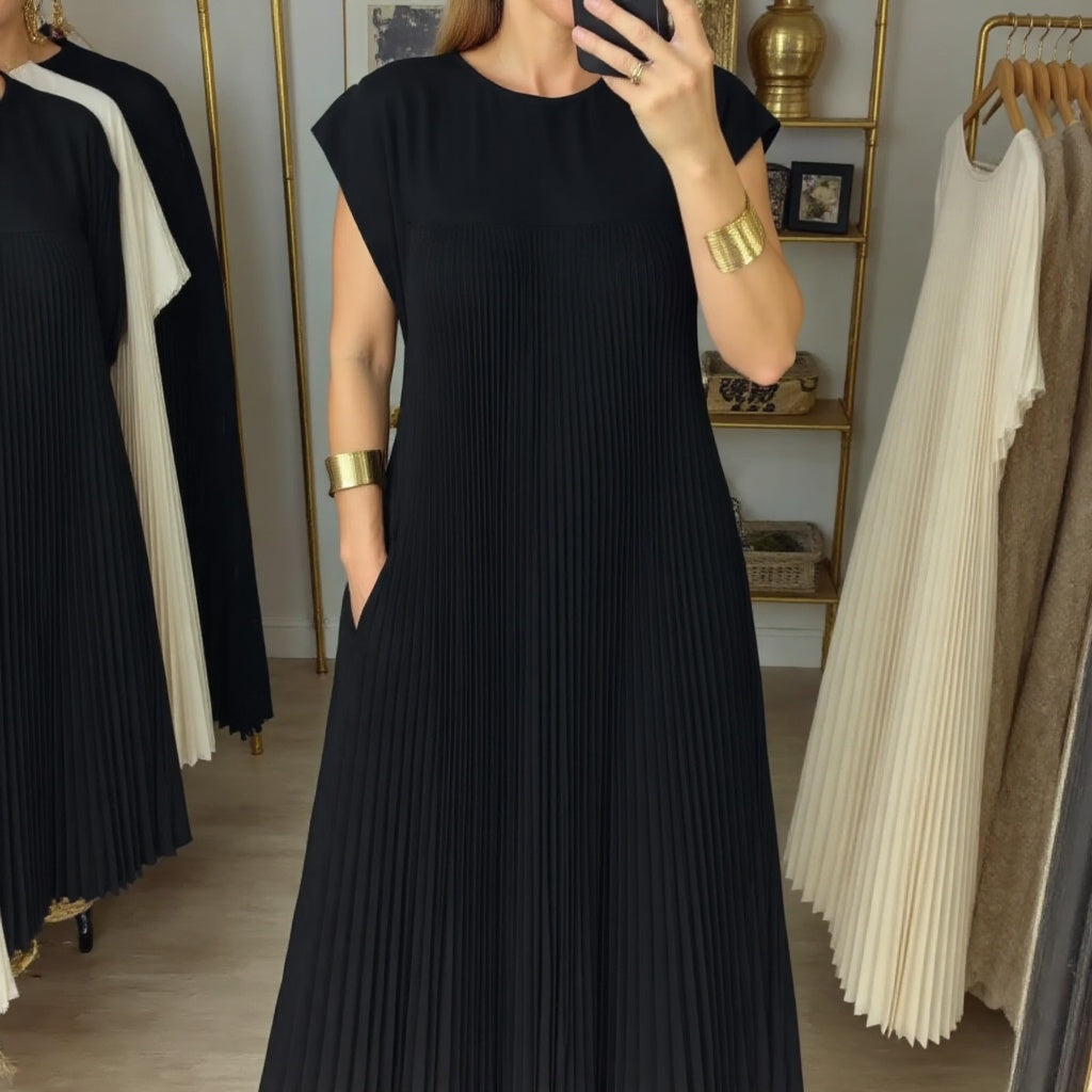 Elizabeth | Women's Flowy Pleated Maxi Dress Cocktail