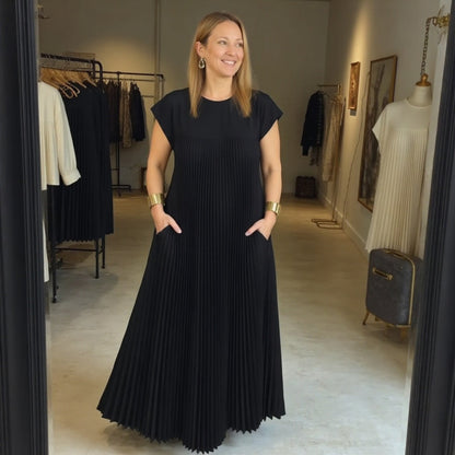 Elizabeth | Women's Flowy Pleated Maxi Dress Cocktail