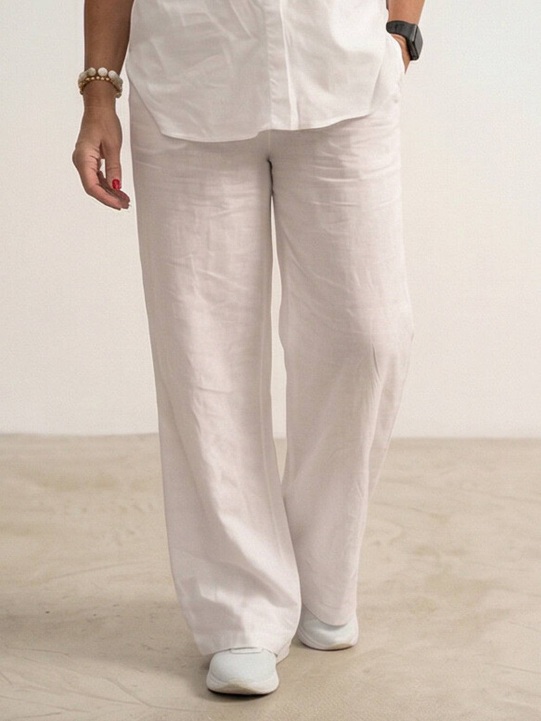 Alexa | Women's Relaxed Button-Down Shirt and Wide-Leg Pants Set