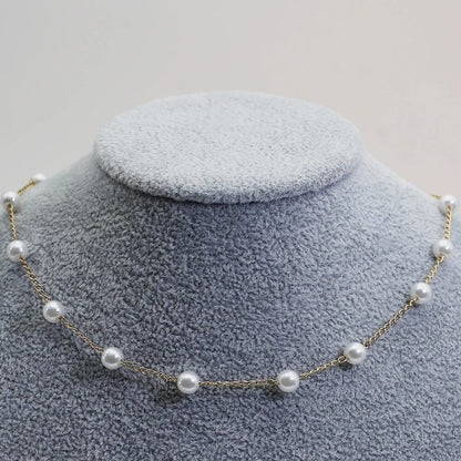 Cheryl | Gold Pearl Necklace