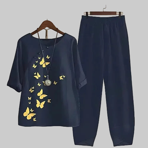 Aurora | Women's Butterfly Print Two Piece Set