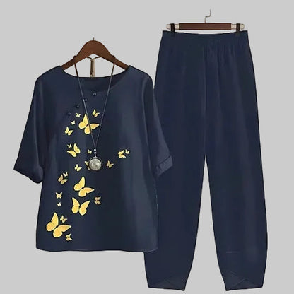 Aurora | Women's Butterfly Print Two Piece Set