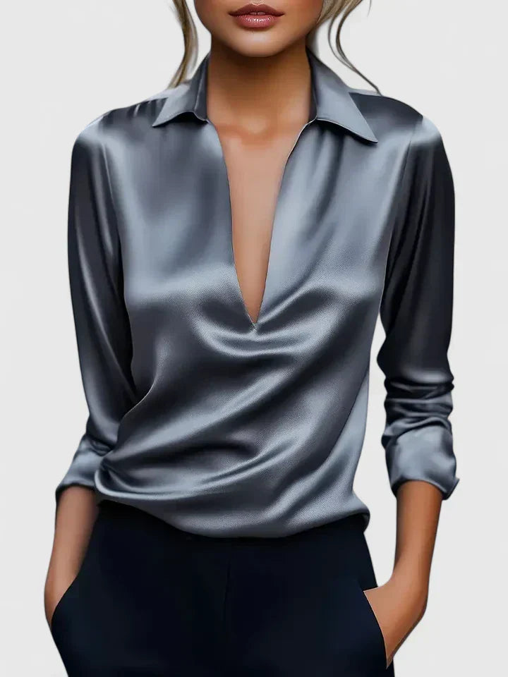 Aurora | Women's Collared Long Sleeve Blouse