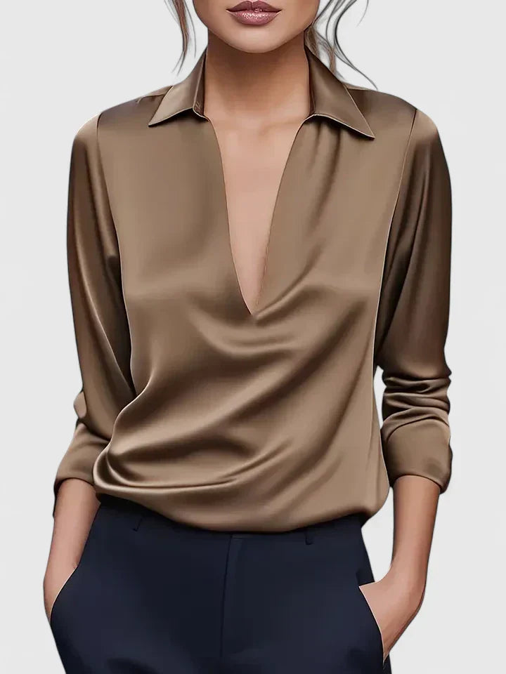 Aurora | Women's Collared Long Sleeve Blouse