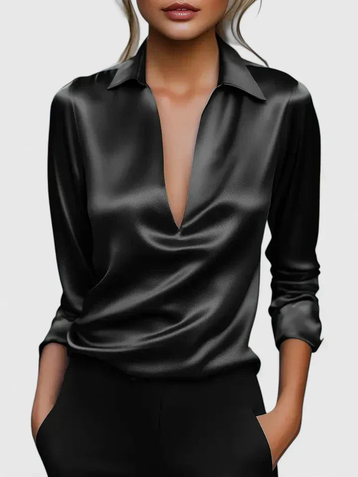 Aurora | Women's Collared Long Sleeve Blouse