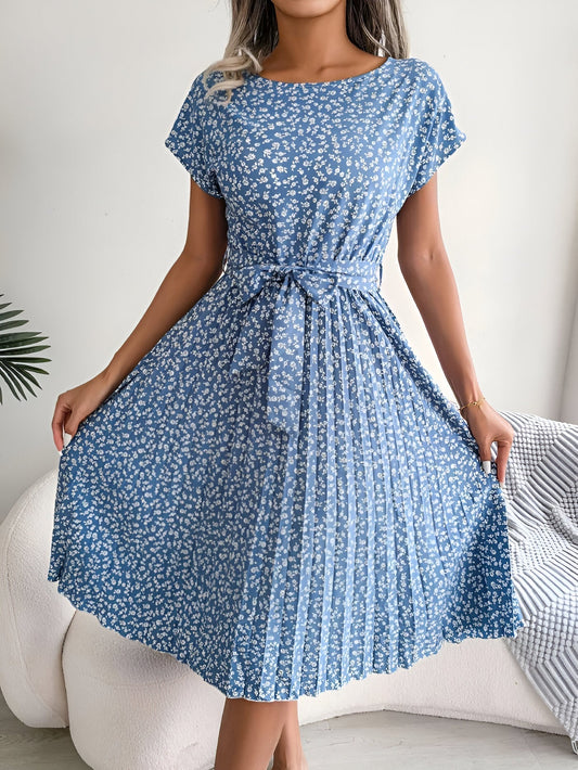 Nova | Flower Pleated Elegance Dress