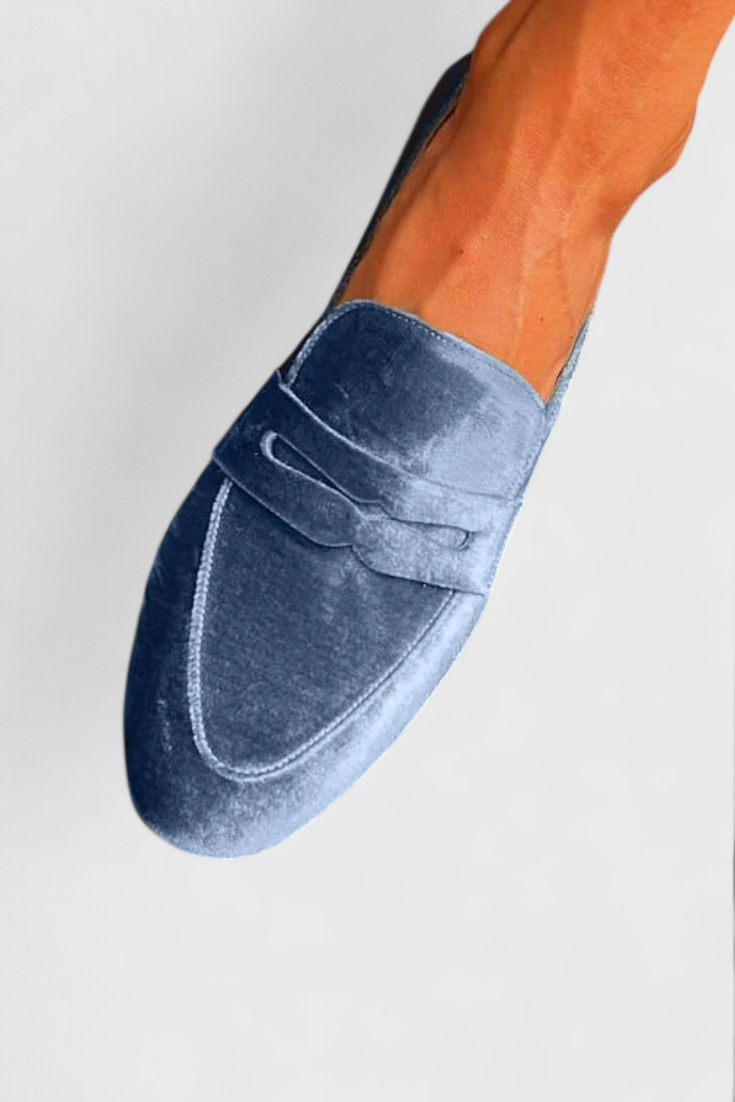 Laura | Women's Blue Slip-On Loafers