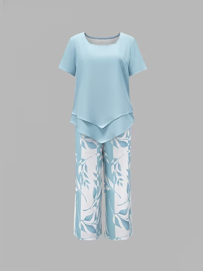 Maria | Women's Leaf Print Two Piece Set