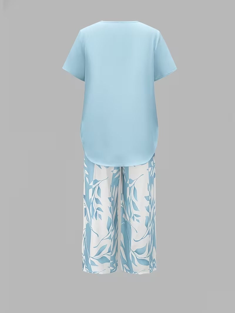 Maria | Women's Leaf Print Two Piece Set