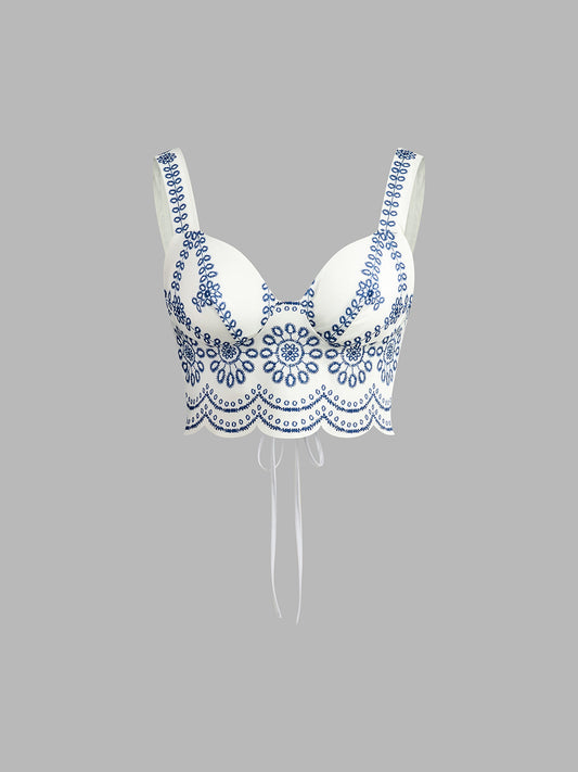 Jean | Women's Embroidered Crop Top & Full-Length Skirt Co-Ord Set