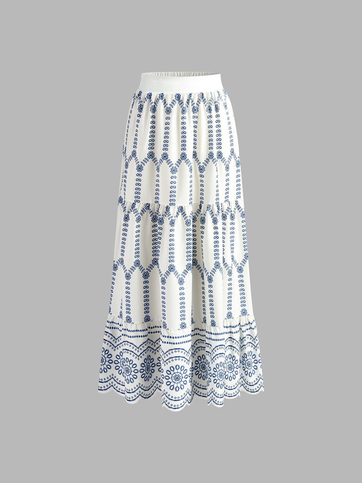 Jean | Women's Embroidered Crop Top & Full-Length Skirt Co-Ord Set