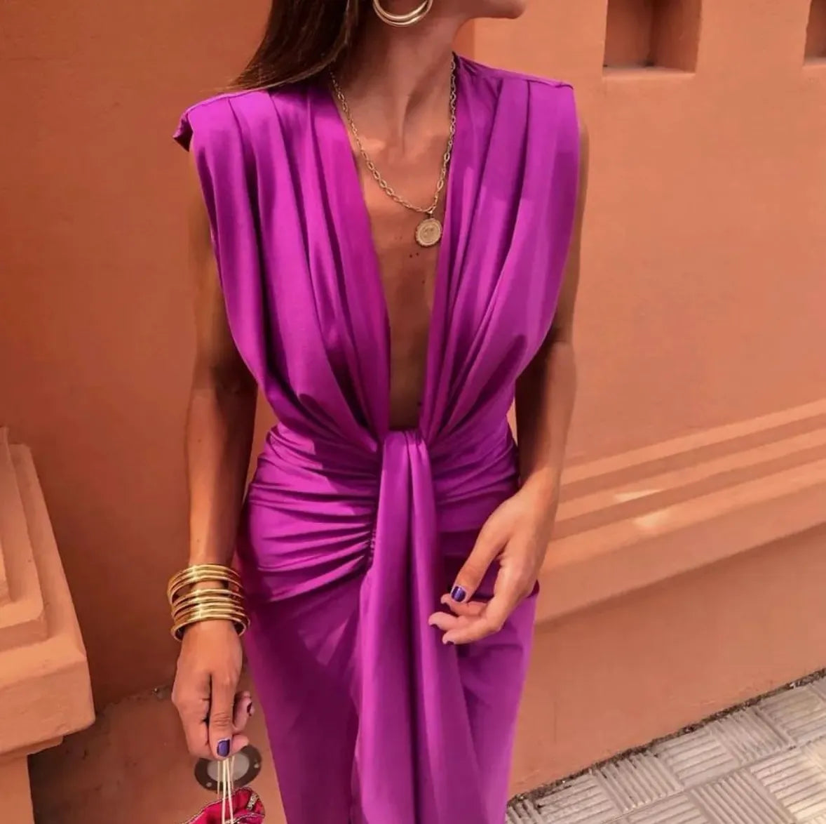 Claire | Soft Pleated Mid-Length Dress