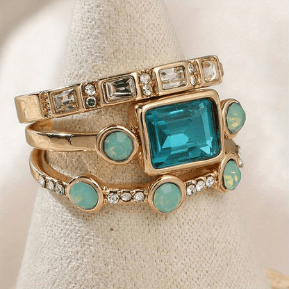 Samantha | Retro Blue Crystal Ring