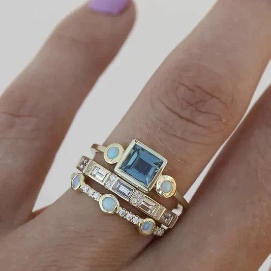 Samantha | Retro Blue Crystal Ring