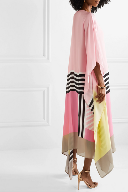 Sandra | Women's Caftan Dress Geometric Print Batwing Sleeve Maxi Dress