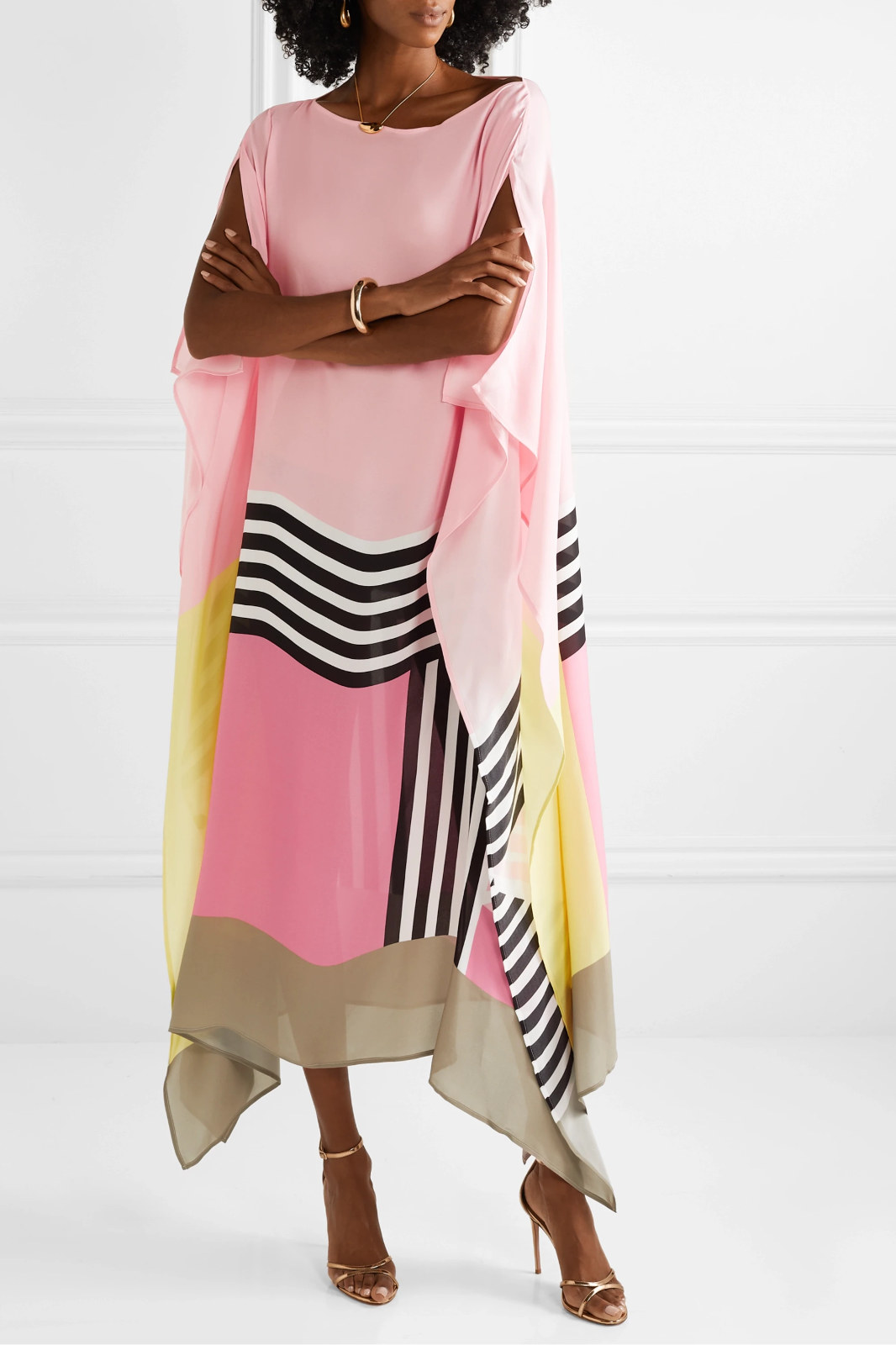 Sandra | Women's Caftan Dress Geometric Print Batwing Sleeve Maxi Dress