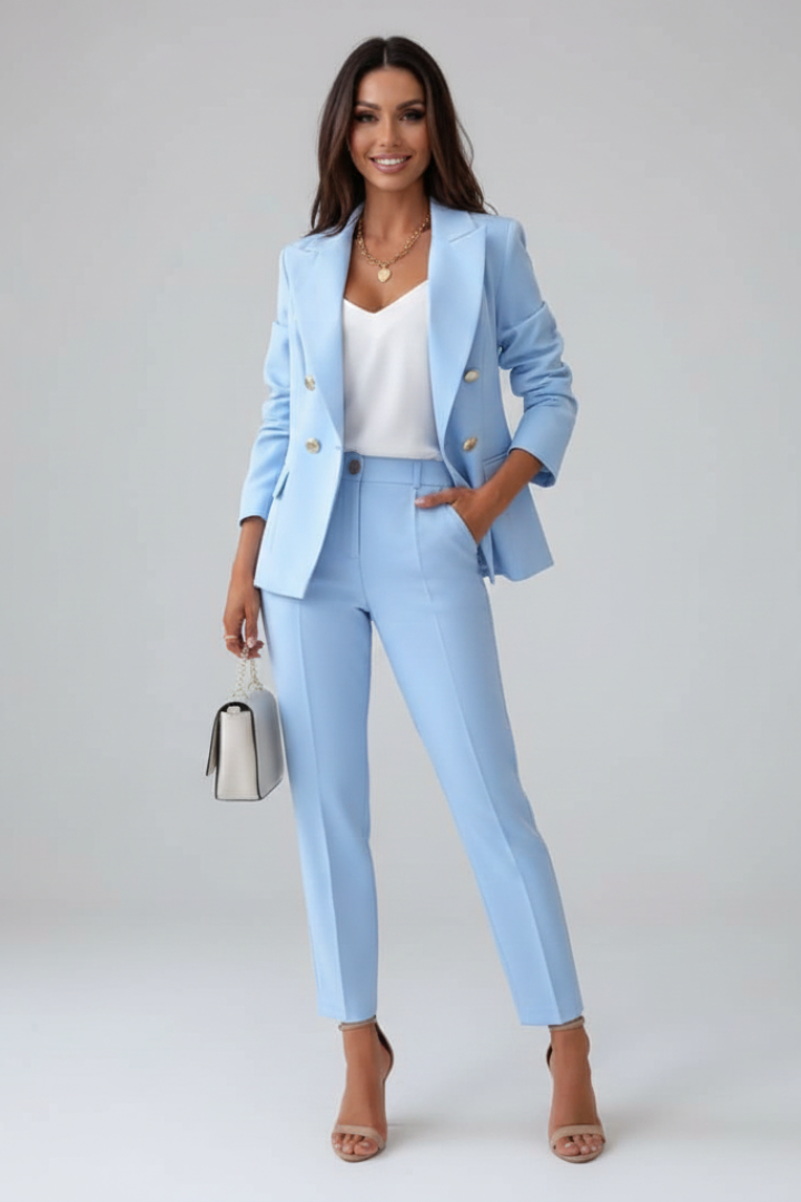 Brenda | Women's Double Breasted Blazer Suit Set