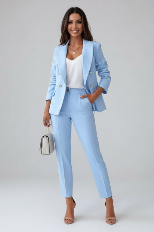 Brenda | Women's Double Breasted Blazer Suit Set