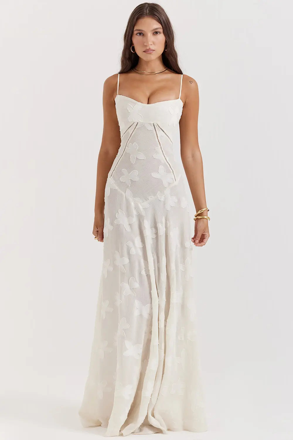 Elena | Long Summer Dress with Open Back and Adjustable Straps