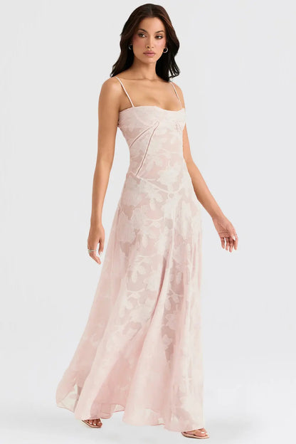 Elena | Long Summer Dress with Open Back and Adjustable Straps