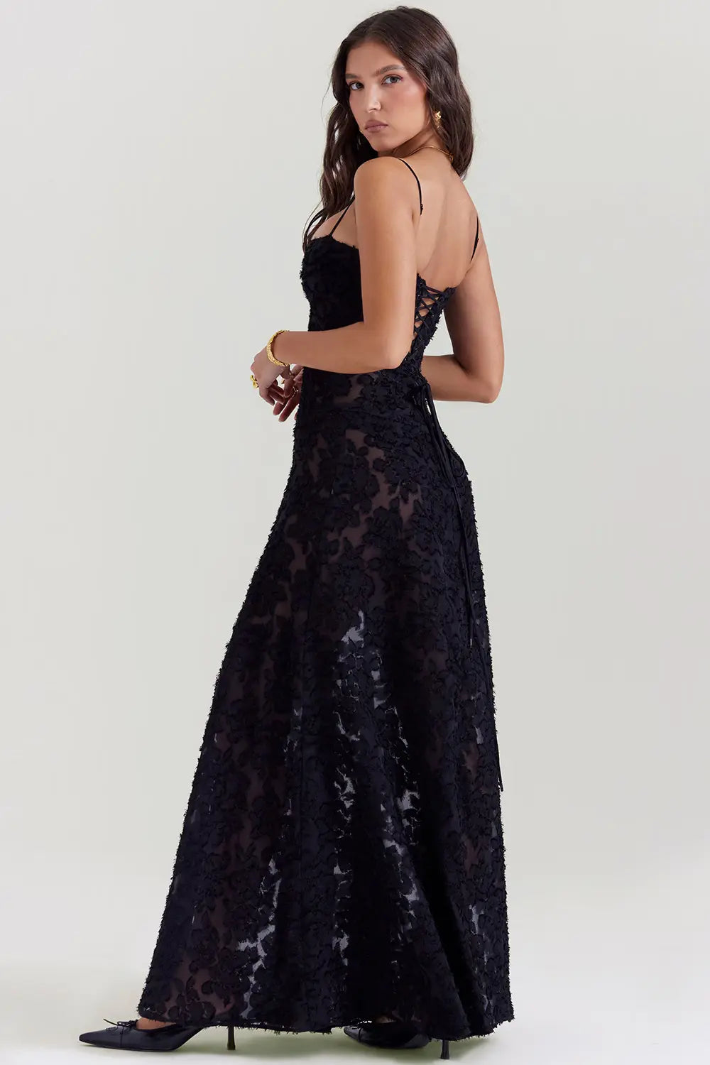 Elena | Long Summer Dress with Open Back and Adjustable Straps