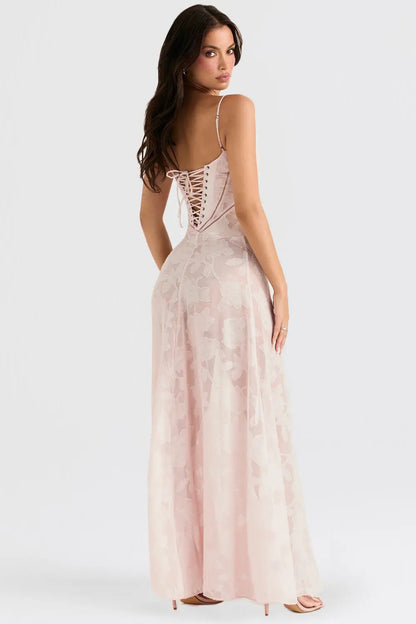Elena | Long Summer Dress with Open Back and Adjustable Straps