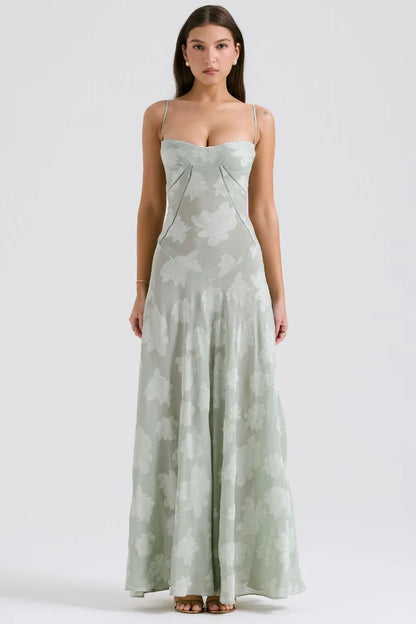Elena | Long Summer Dress with Open Back and Adjustable Straps